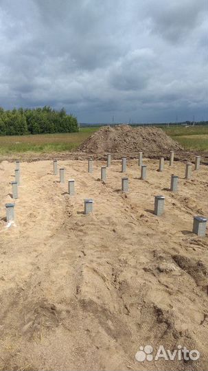 Забивка, установка жб свай / Свайный фундамент