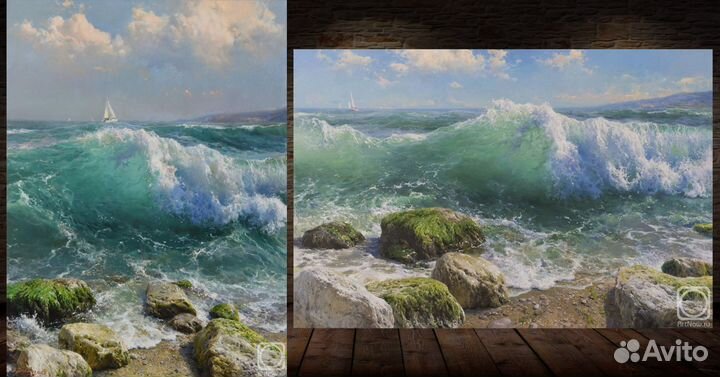 Картина маяк на холсте