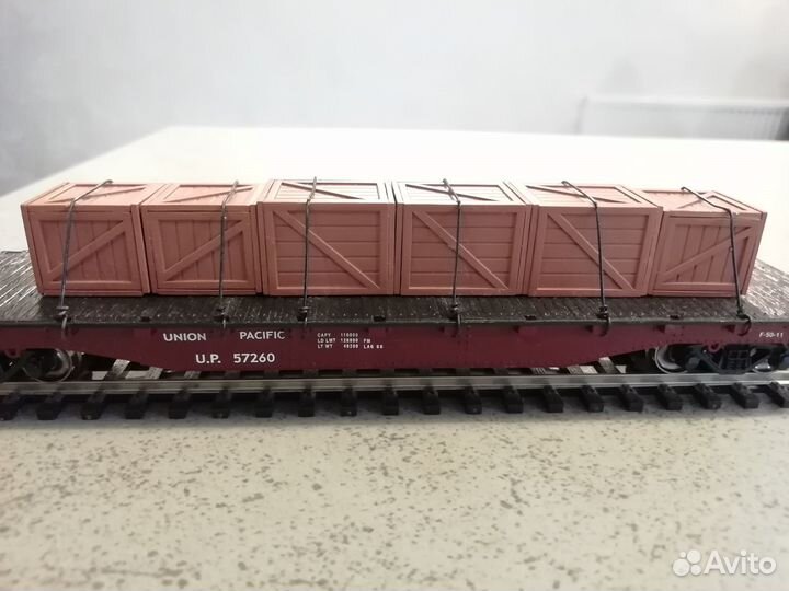 Вагон-платформа с грузом, bachmann, HO 1:87