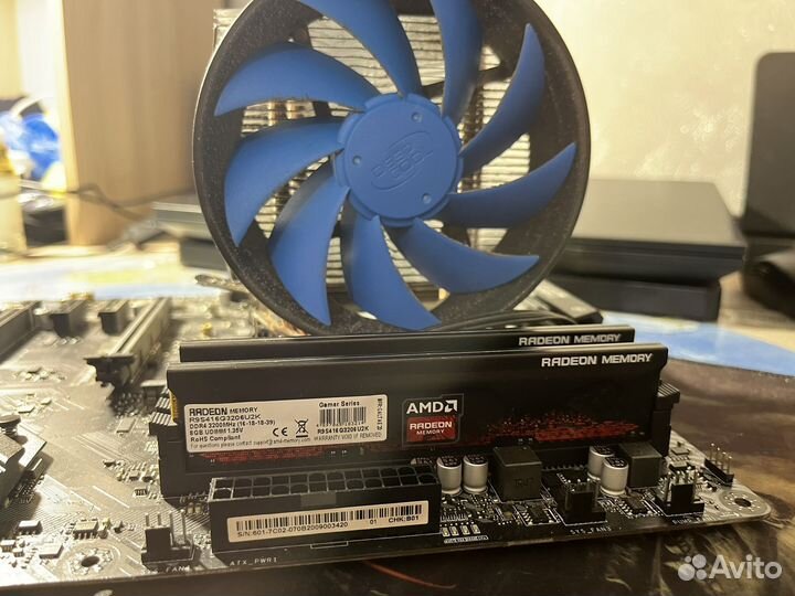 Материнская плата+куллер+ процессор+оперативка