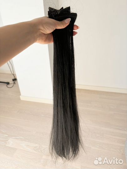 Волосы для наращивания 60 см черные