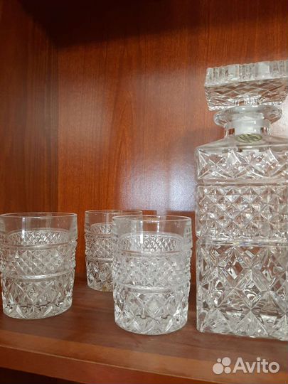 Графин, штоф и 6 стаканов. Богемия