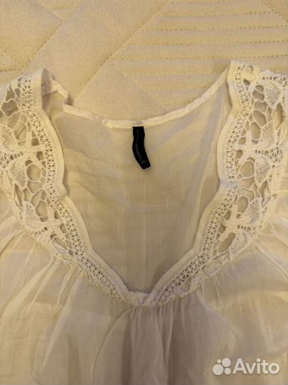 Блуза женская белая с вышивкой 48 размер