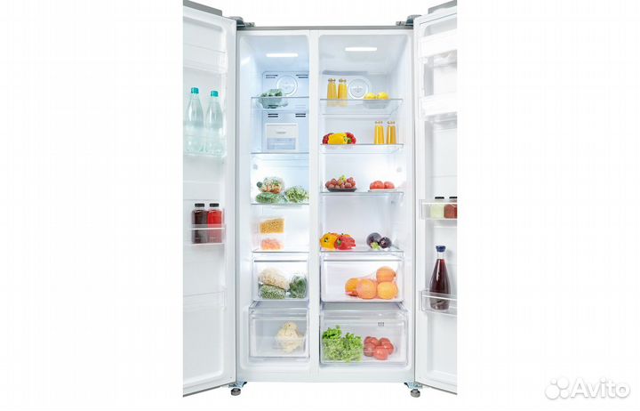 Холодильник leran SBS 505 BG черное стекло