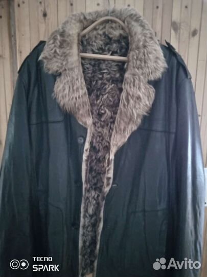 Мужская куртка зимняя кожаная