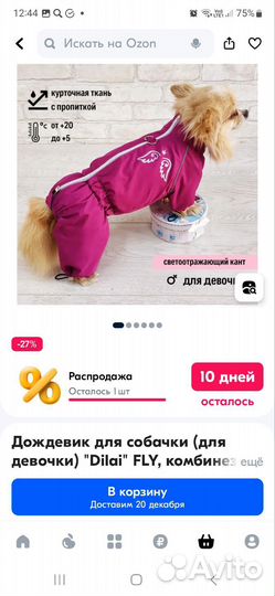 Комбинезон дождевик для собаки