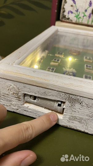 Картина ночник дрифтвуд диорама зима