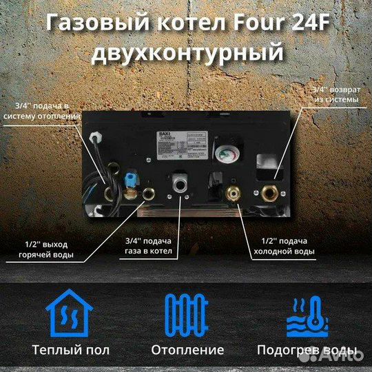 Газовый котел Baxi Eco Four 24 F двухконтурный
