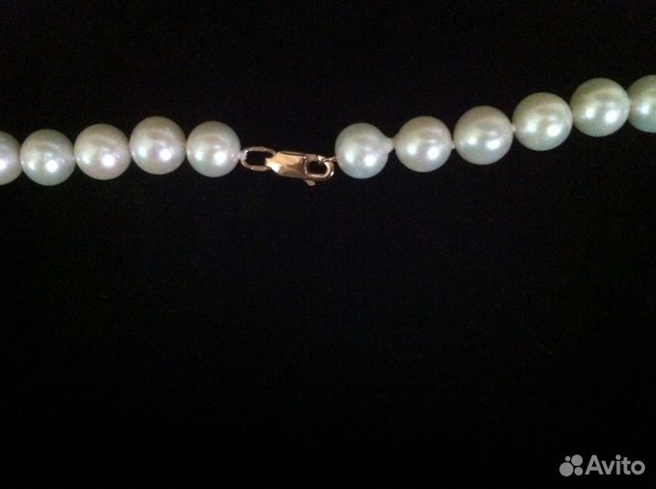 Бусы жемчуг золотой замок