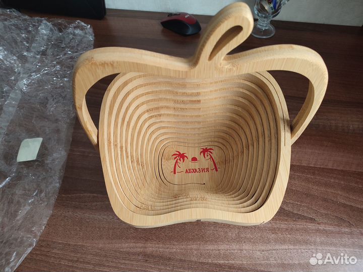 Деревянная складная корзина для фруктов Подарок