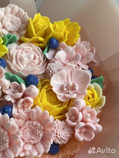 Букет из зефирных цветов, чайные бомбочки