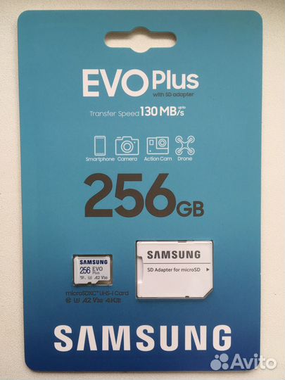 Карта памяти micro sd 256 GB samsung EVO Plus
