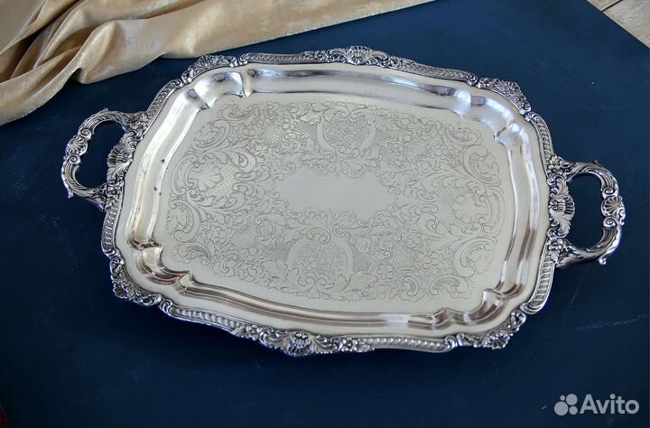 Крупный антикварный /старинный поднос