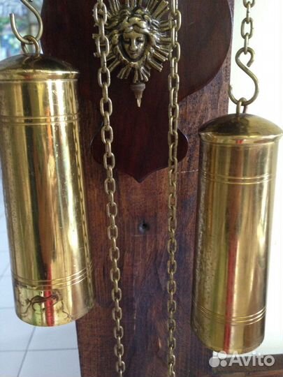 Старинные часы с лунным календарем 50 см