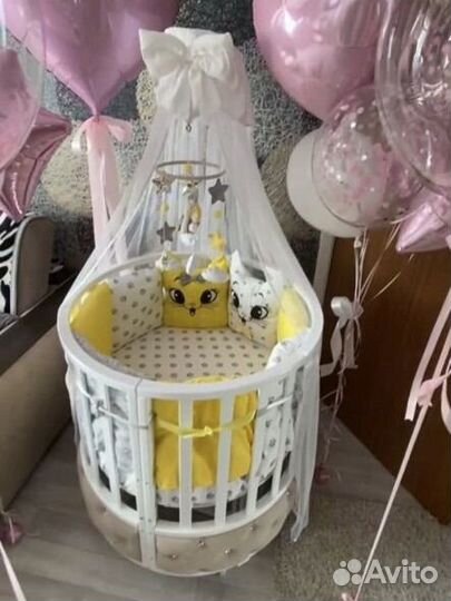 Детская кроватка трансформер с маятником