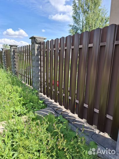 Забор Штакетник двусторонний1,5м шахмат зазаор 8см