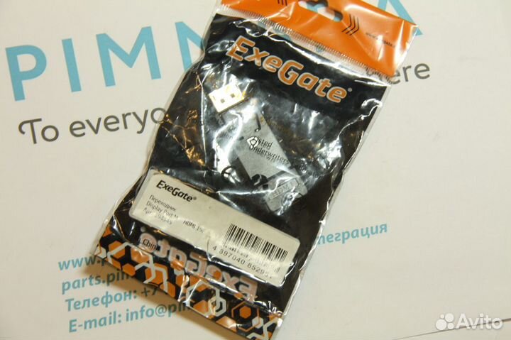 Переходник ExeGate PC Cable DisplayPortM - hdmi 19