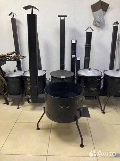 Печь для казана 16-22л 3мм с трубой