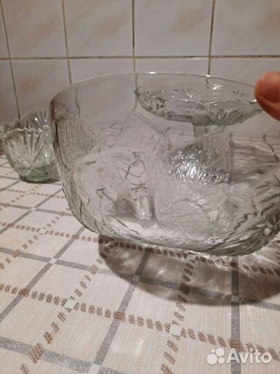 Ваза для фруктов на ножке, ладья, салатник большой