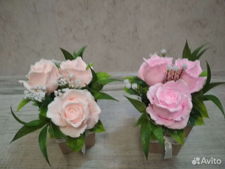 Букеты роз из настоящего мыла ручная работа