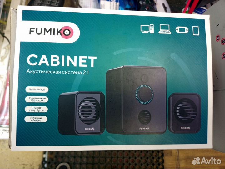 Стерео колонки для пк 2.1 с сабвуфером fumiko