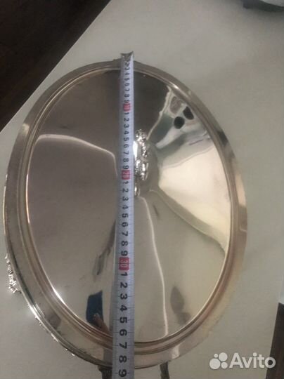 Блюдо для запекания в подстваке из мельхиора