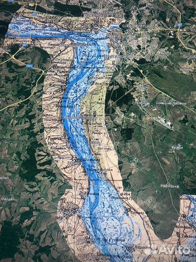 Карта Волги до затопления ркка для Lowrance,Garmin