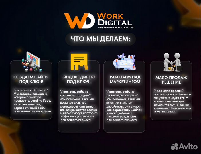 Создание сайта под ключ, продвижение Яндекс Директ