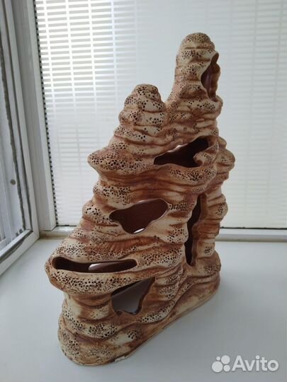 Декорации для аквариума, грот, водоросли