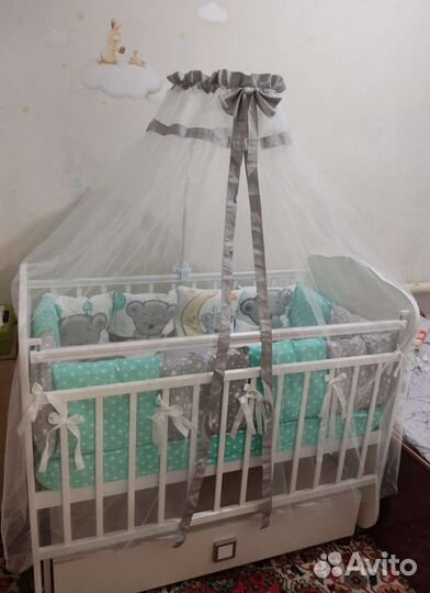 Балдахин с держателем для детской кроватки