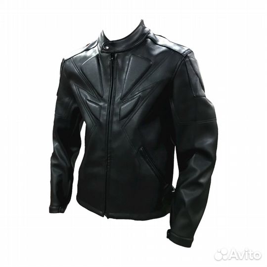 Мотокуртка эко-кожа черная