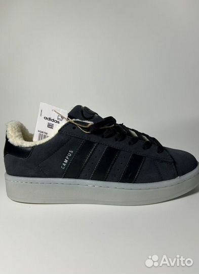 Кроссовки Adidas Campus Grey с мехом