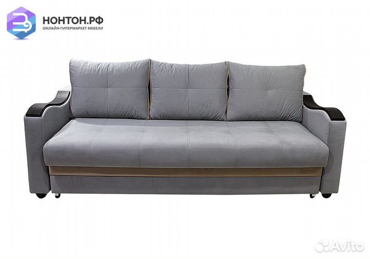 Диван еврокнижка Волна серый