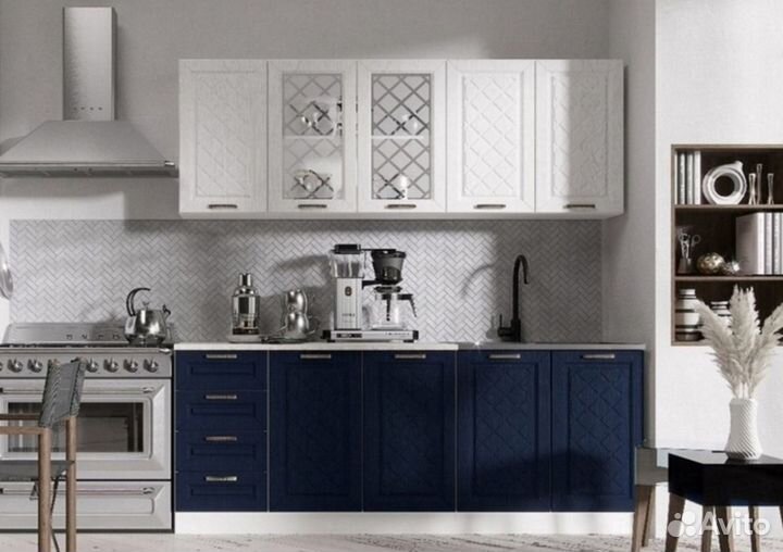 Кухня Агава Белая/Сапфир 2 метра