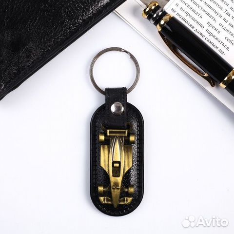 Брелок кожзам, металл 