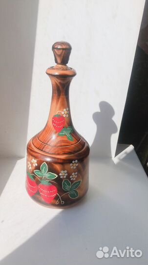 Набор для напитков из дерева с росписью 7 предмето