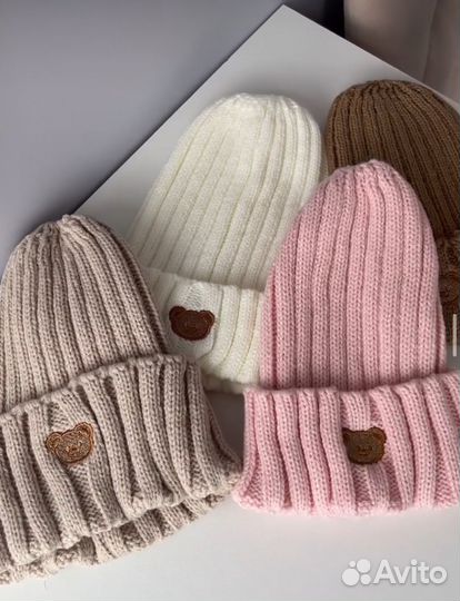 Шапка детская с мишкой