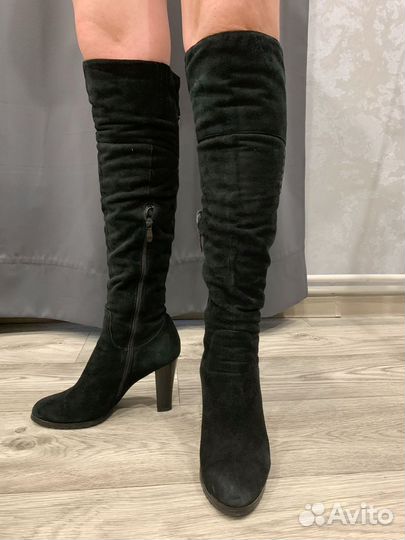 Сапоги замшевые