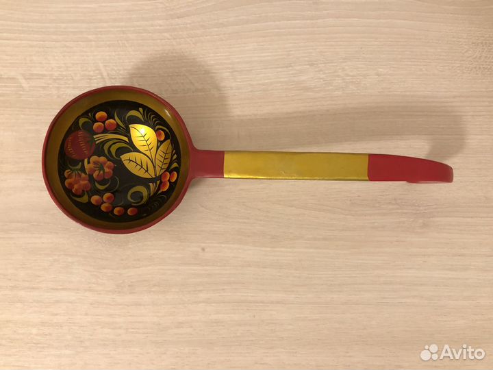 Половник (ложка) деревянный хохлома