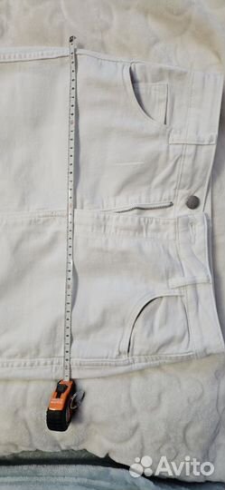 Джинсовая юбка белая 44