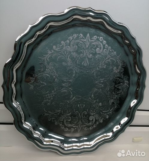 Поднос СССР Кольчугино / никелированный мельхиор