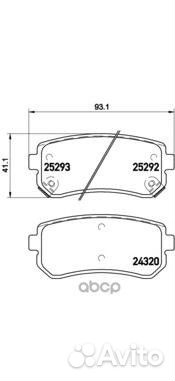 Колодки тормозные дисковые зад P30051 Brembo
