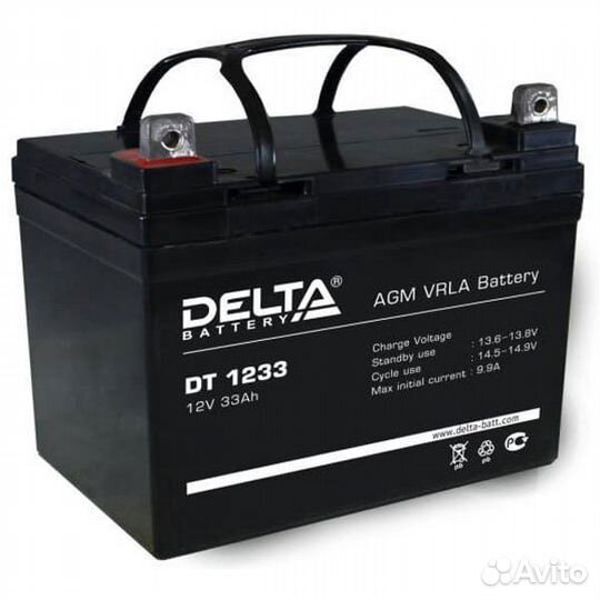 Аккумулятор Delta DT-1233 12V33 ач пп