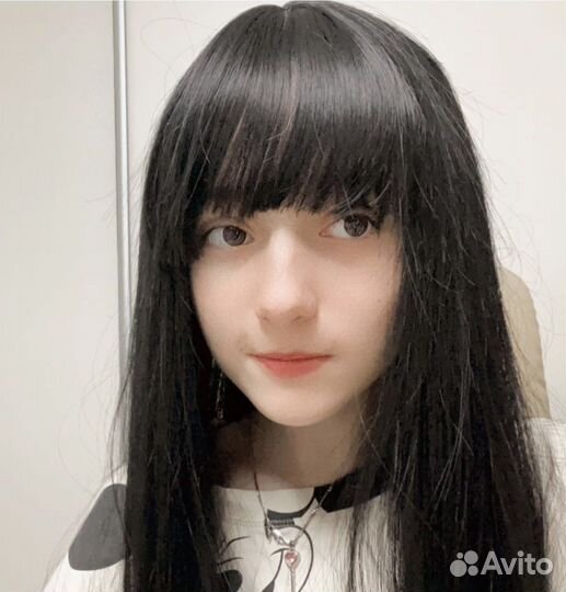 Черный длинный парик