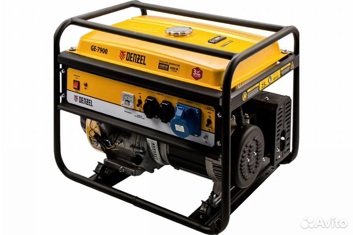 Генератор бензиновый GE-7900, 6,5 кВт, 220В/50Гц