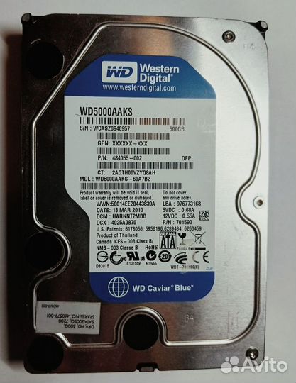 Жесткие диски WD Blue 320 Gb, 500 Gb