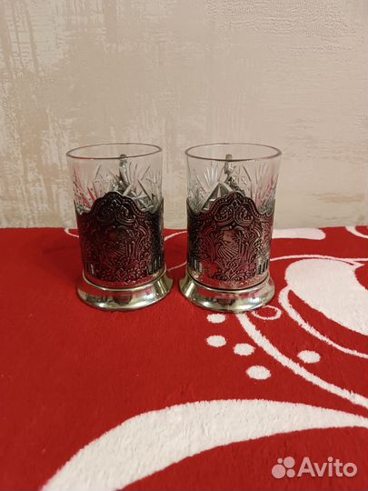 Подстаканники со стаканами СССР