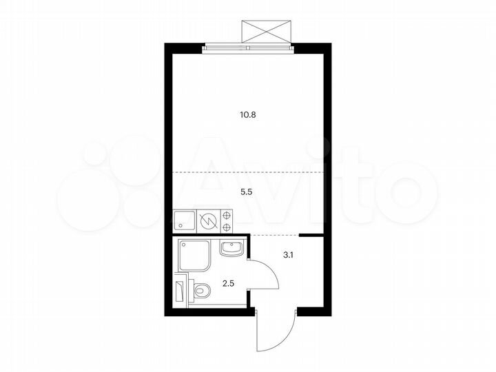 Квартира-студия, 21,9 м², 13/14 эт.