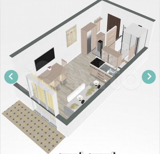 Апартаменты-студия, 24,2 м², 2/8 эт.