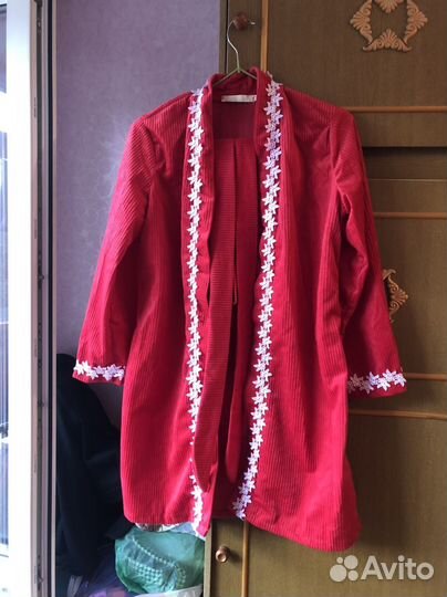 Женская пижама с халатом на поясе